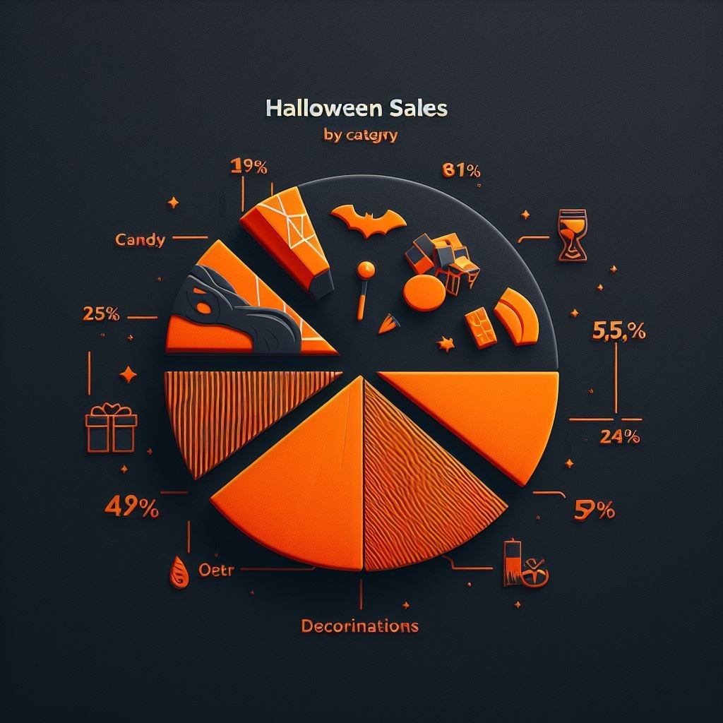 Graphs or charts showing metrics related to a successful Halloween