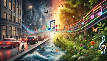 digital artwork that captures the essence of sound in everyday life.